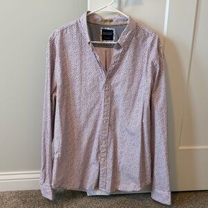 White and Burgundy100% cotton Button Down Shirt